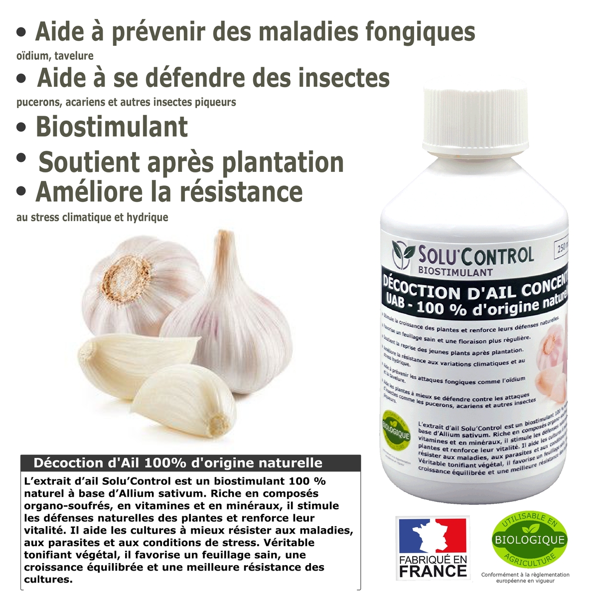 Solu'control Explication Décoction d'ail naturel UAB 250ml