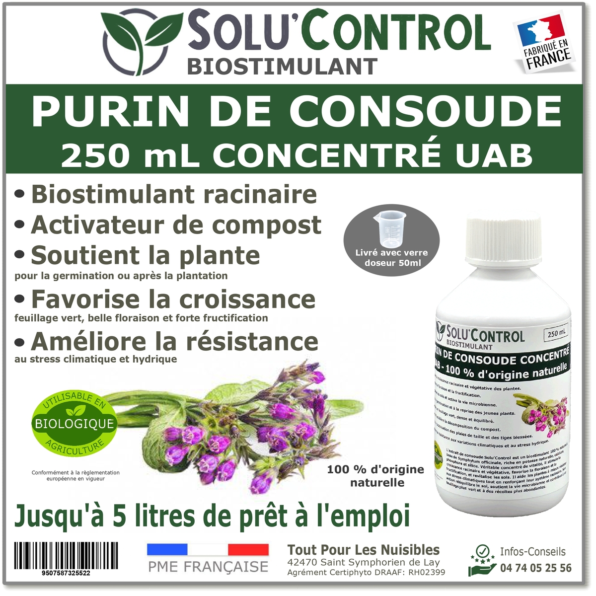 Solu'control Purin de Consoude naturel UAB 250ml