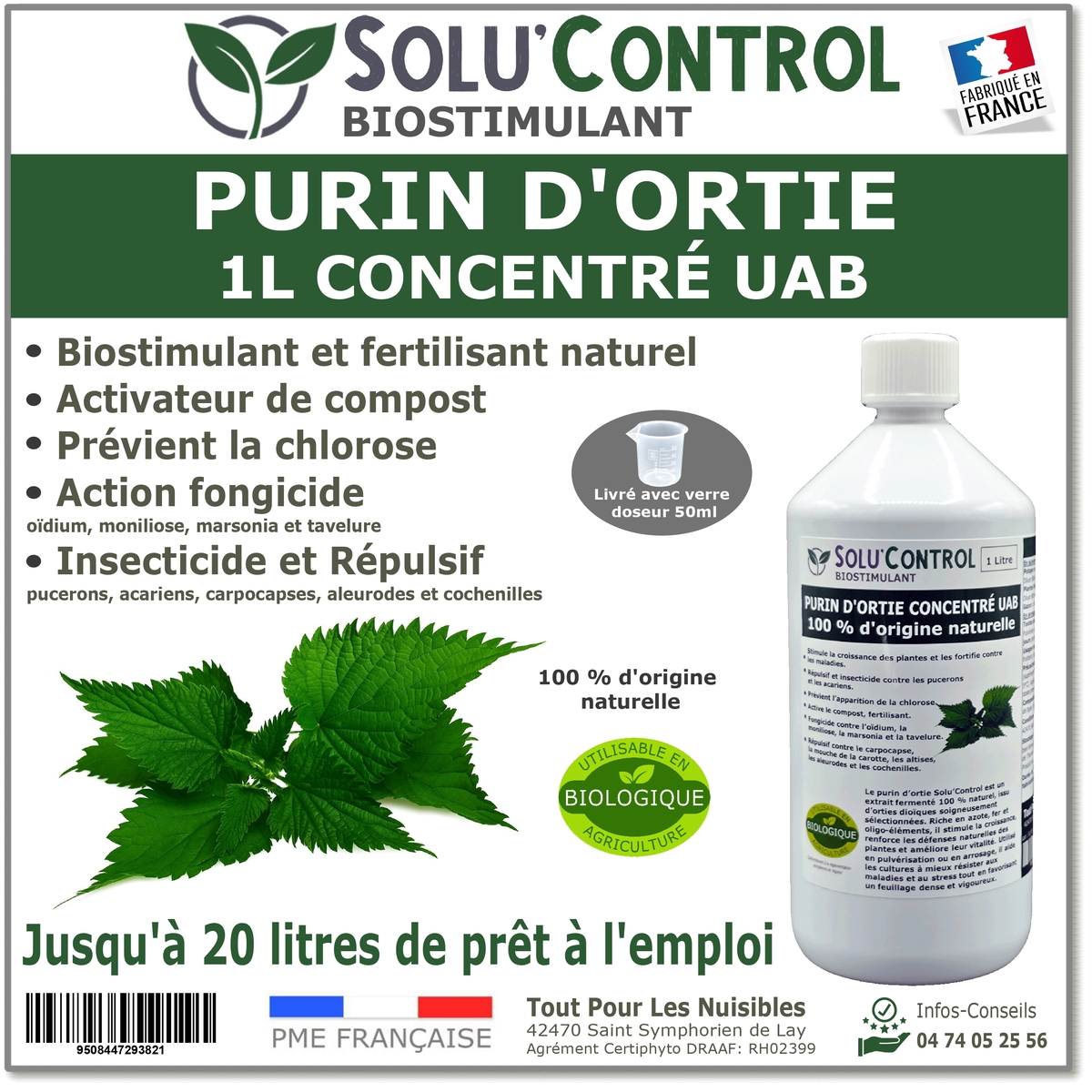 Solu'control Purin d'ortie naturel UAB 1L