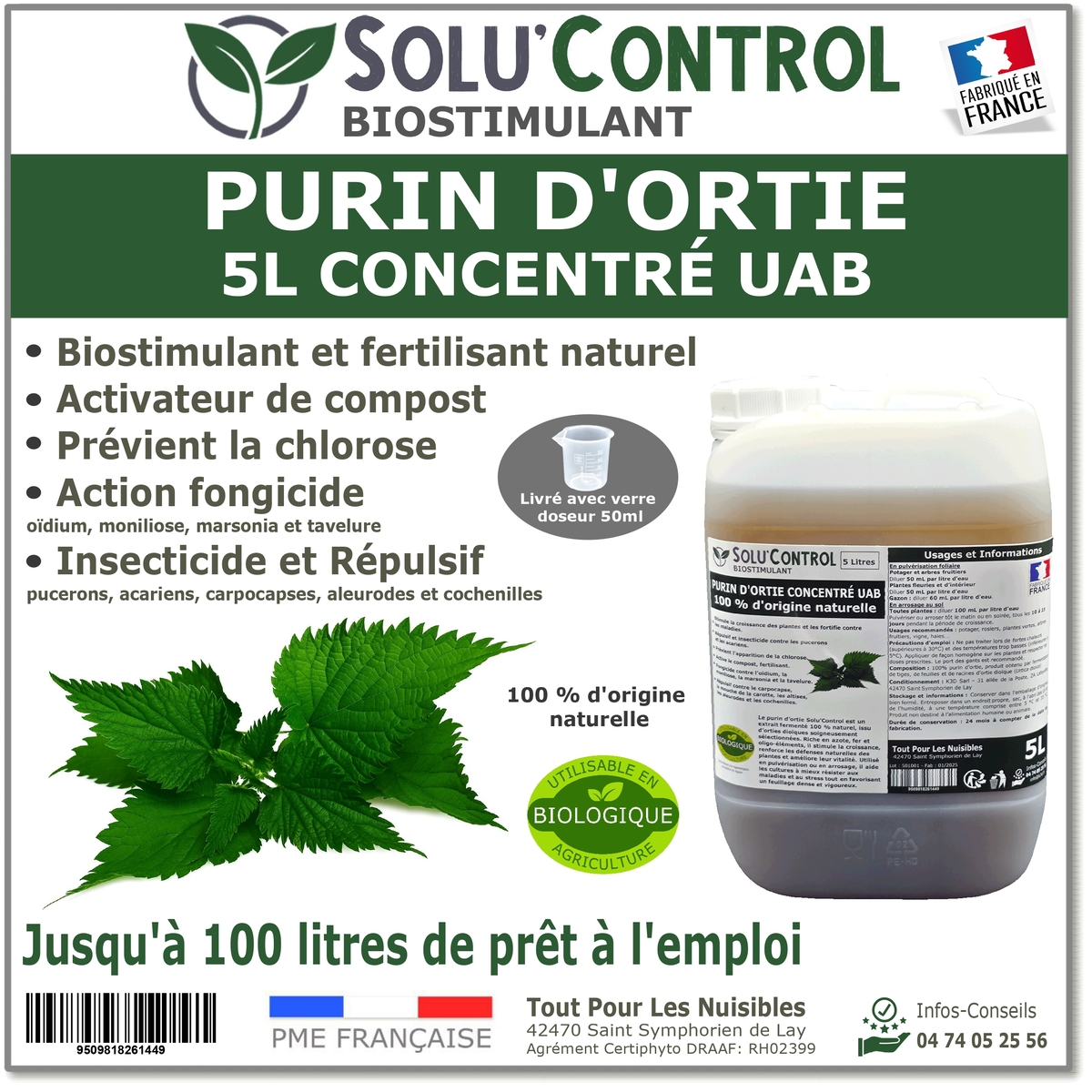 Solu'control Purin d'ortie naturel UAB 5L