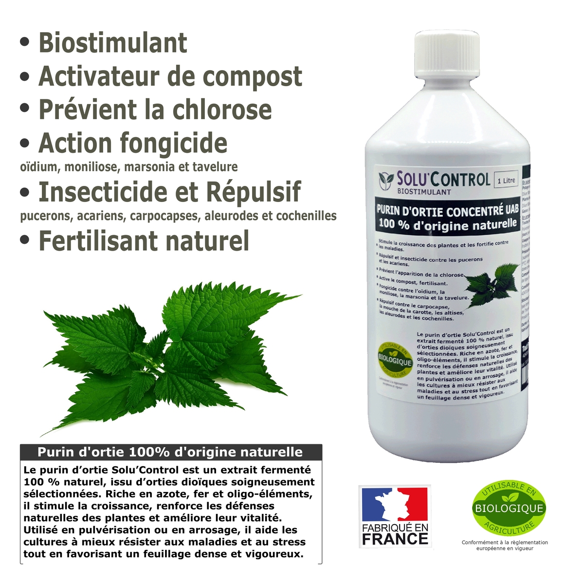 Solu'control Explication Purin d'ortie naturel UAB 1L