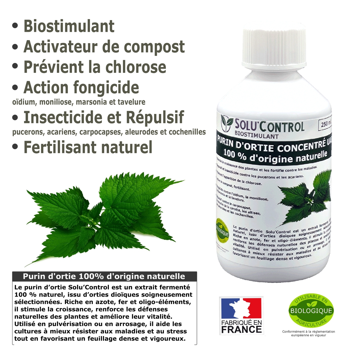 Solu'control Explication Purin d'ortie naturel UAB 250ml