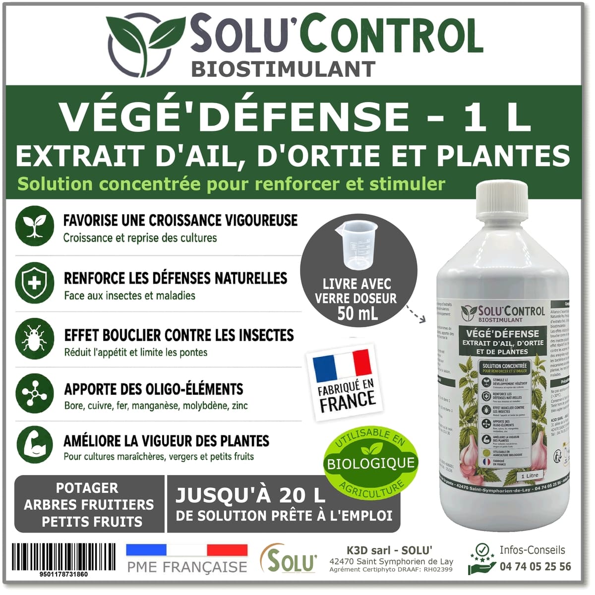 Solu'control Végé'Defense - Biostimulant 1l