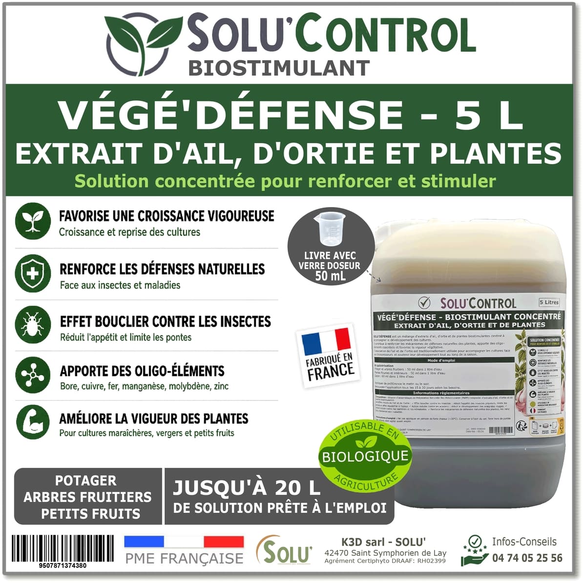 Solu'control Végé'Defense - Biostimulant 5l