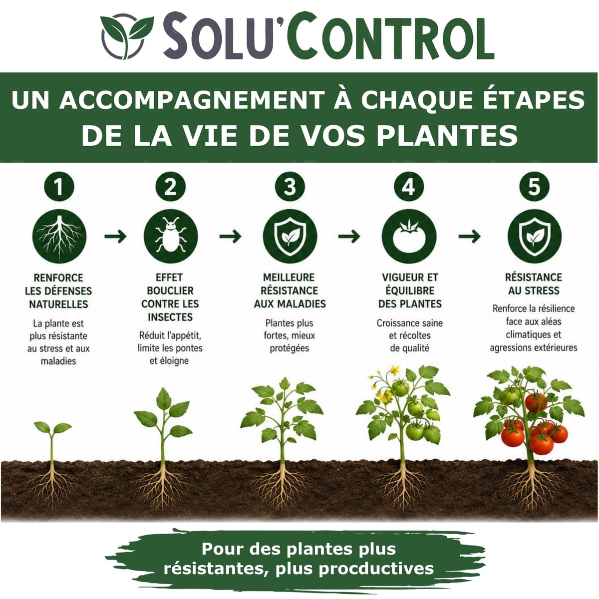 Solu'control Végé'Defense - Tout au long de la vie des plantes