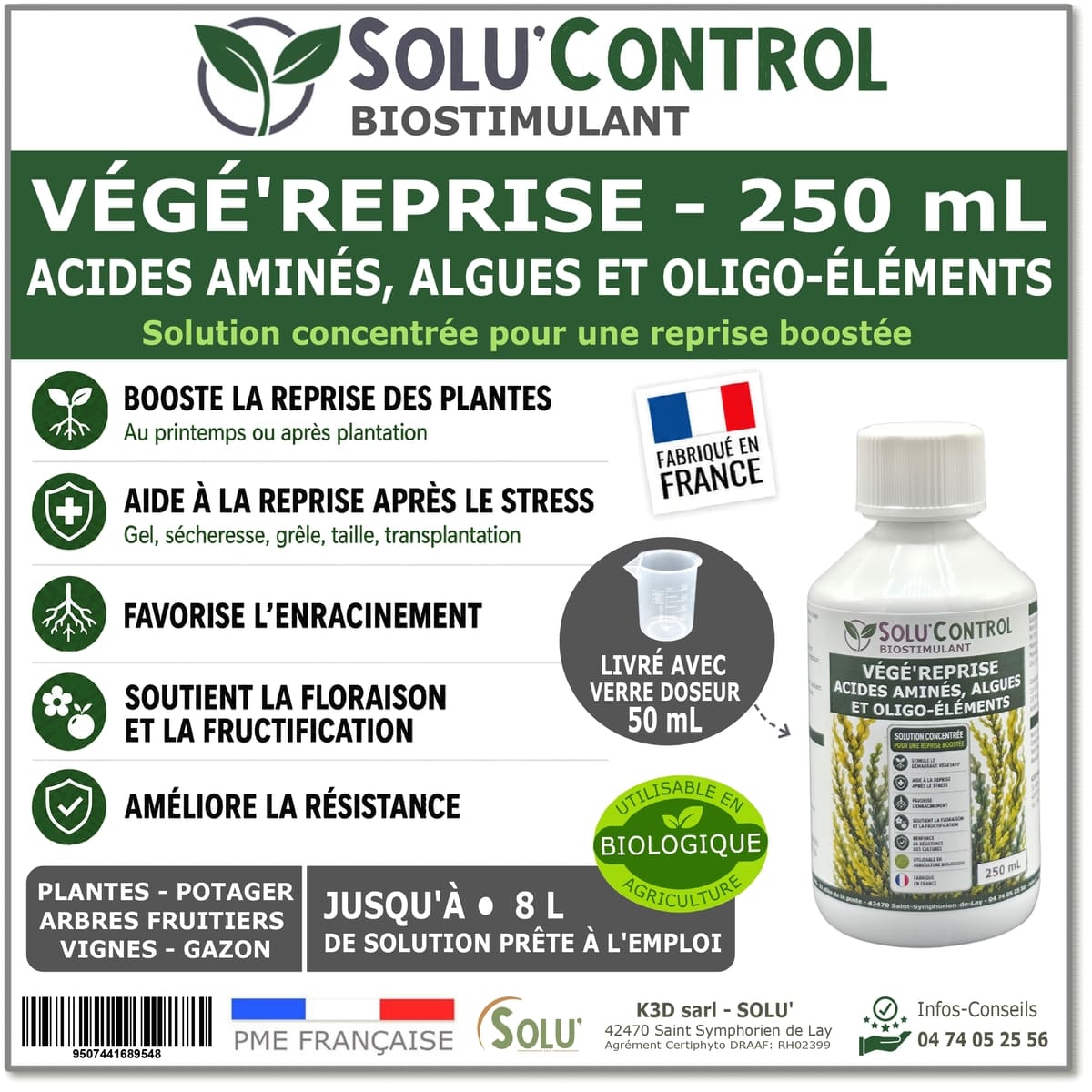 Solu'control Végé'Reprise - Biostimulant 250ml