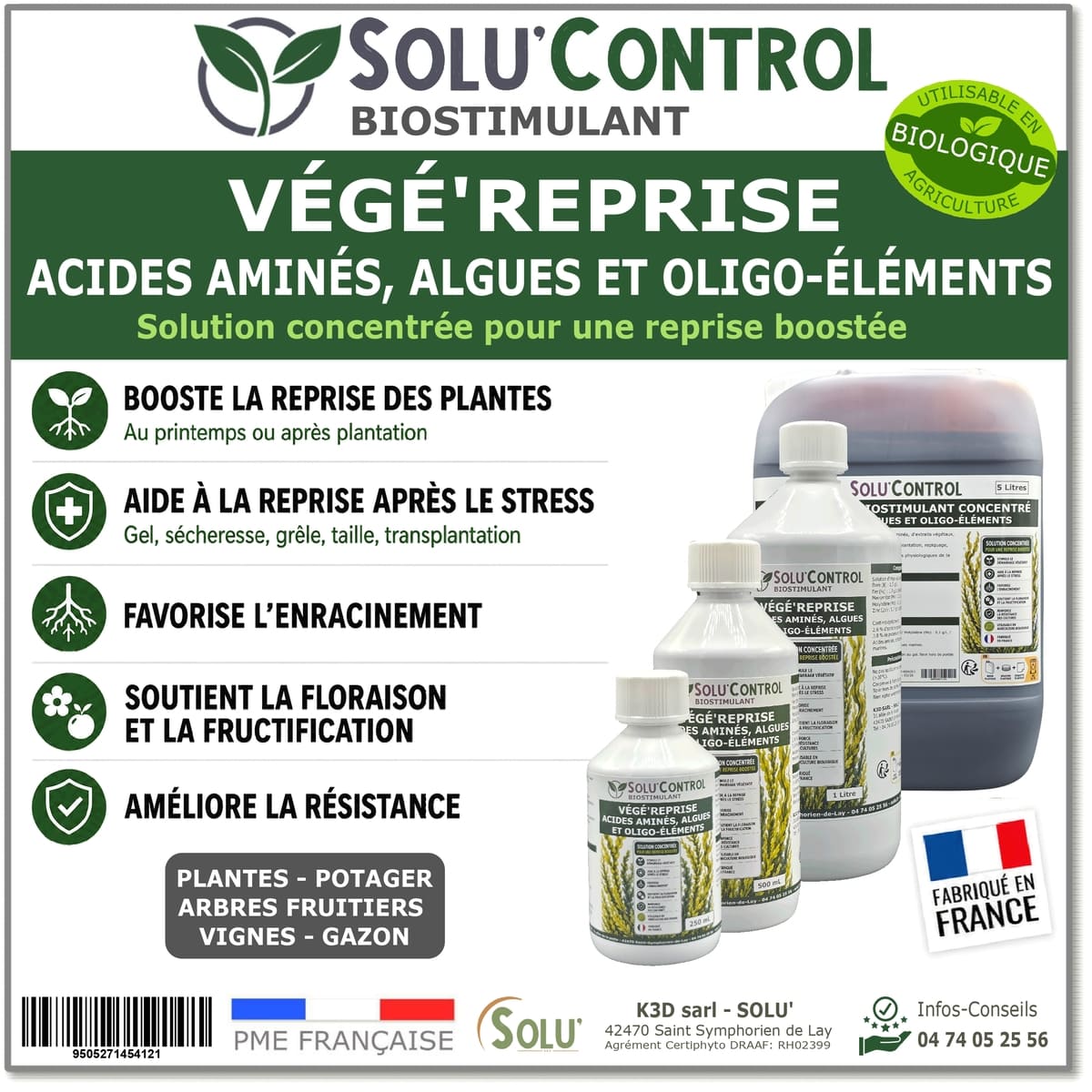 Solu'control Végé'Reprise - Biostimulant