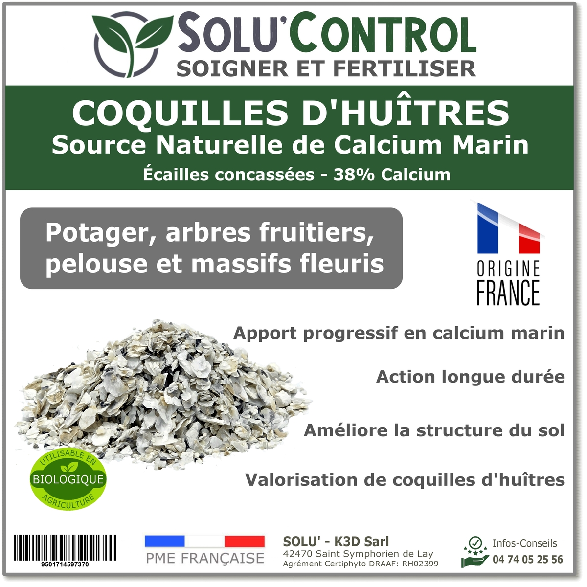 Écailles de Coquilles d'Huîtres Concassées – SOLU'CONTROL