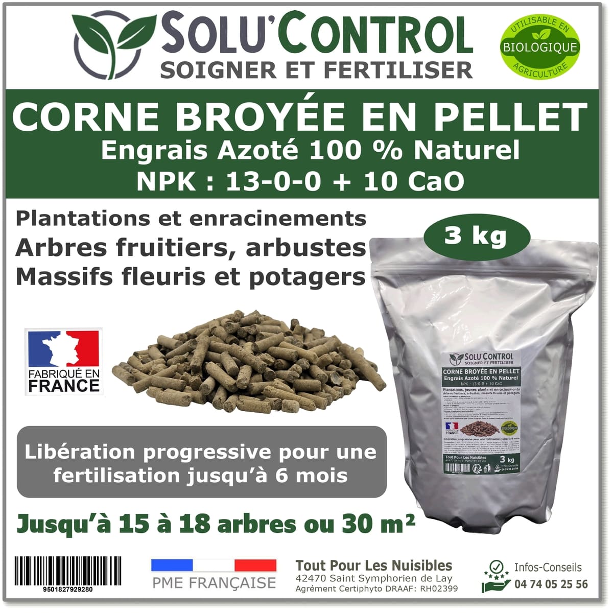 3 kg de Corne Broyée