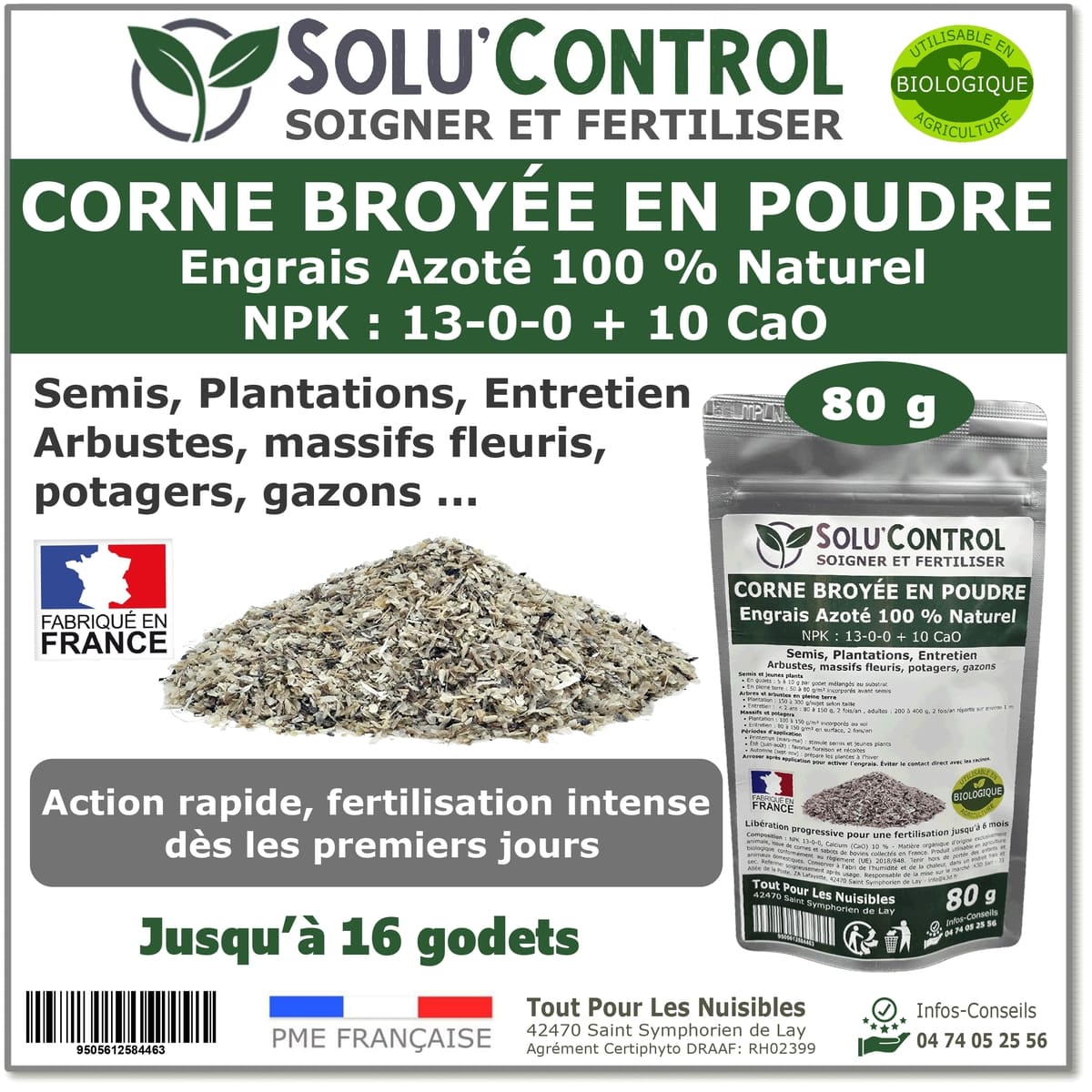 80 g de Corne Broyée