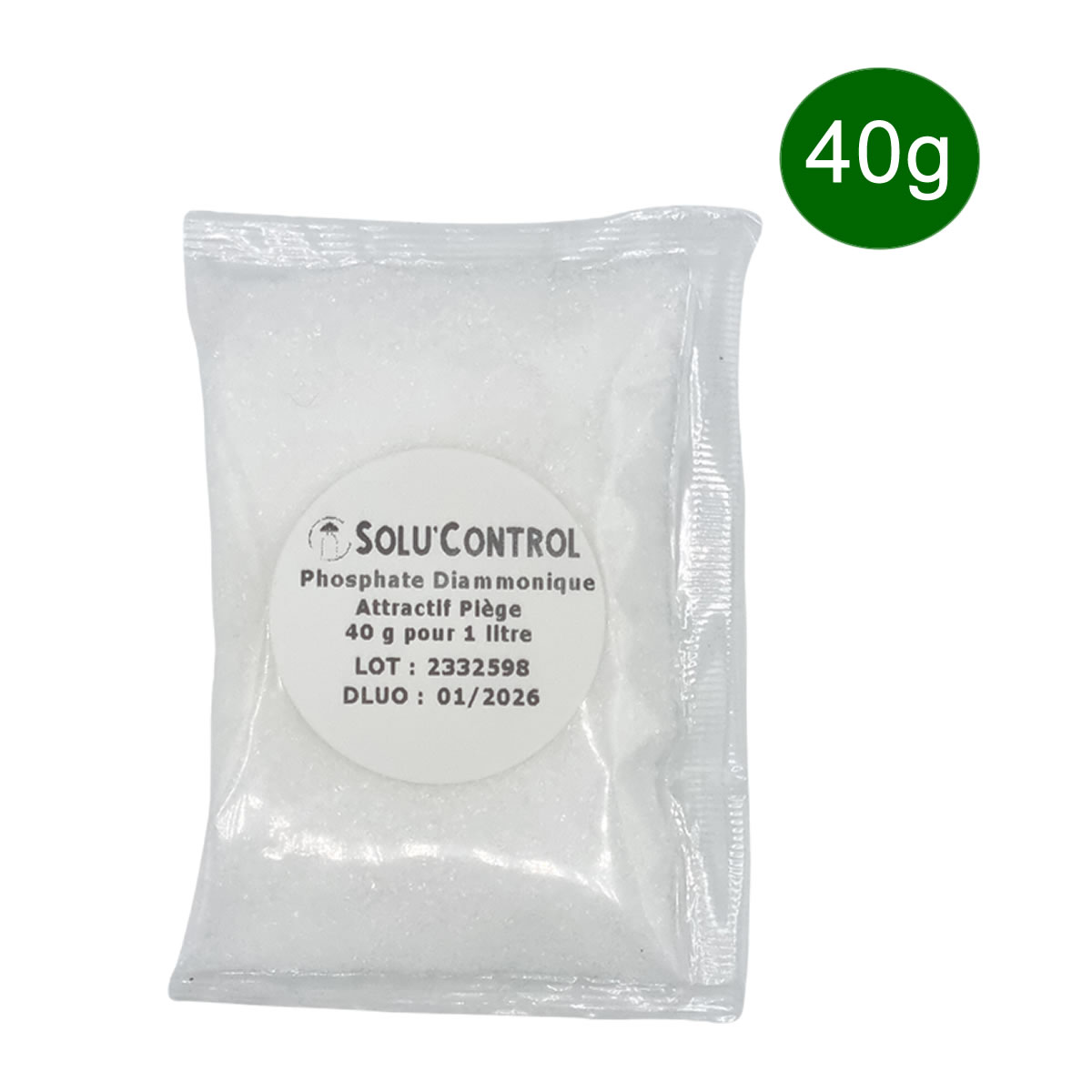 Phosphate Diammonique, appât naturel contre la mouche de la cerise, SOLU'CONTROL - Sachet de 40g