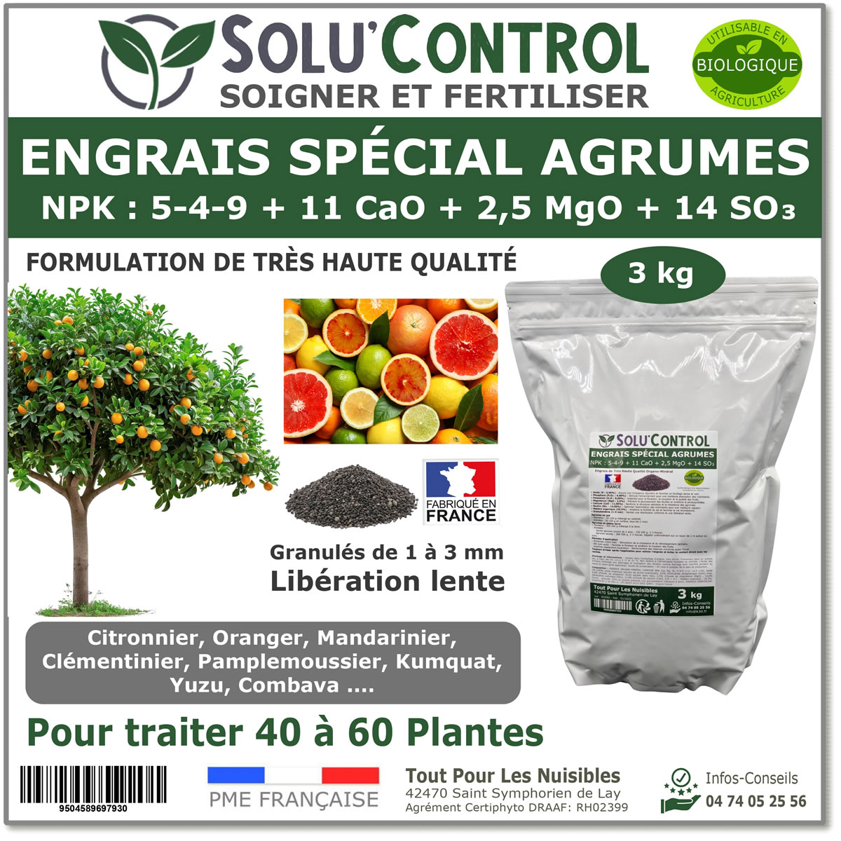 Engrais Agrumes SOLU'CONTROL - 3kg