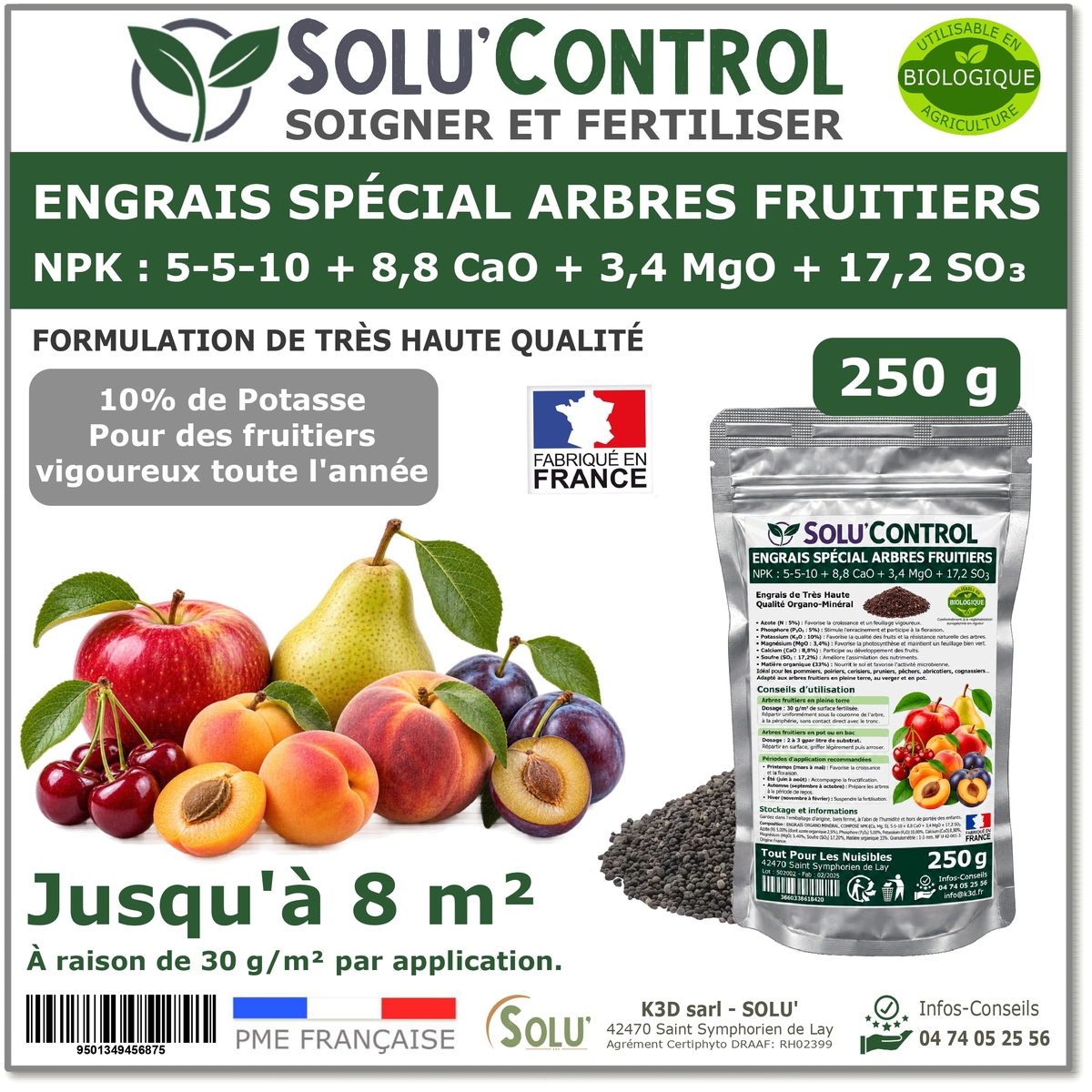 Engrais Arbres Fruitiers SOLU'CONTROL - 250g