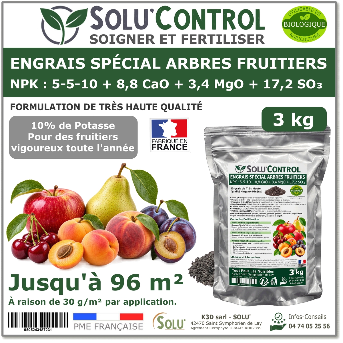 Engrais Arbres Fruitiers SOLU'CONTROL - 250g