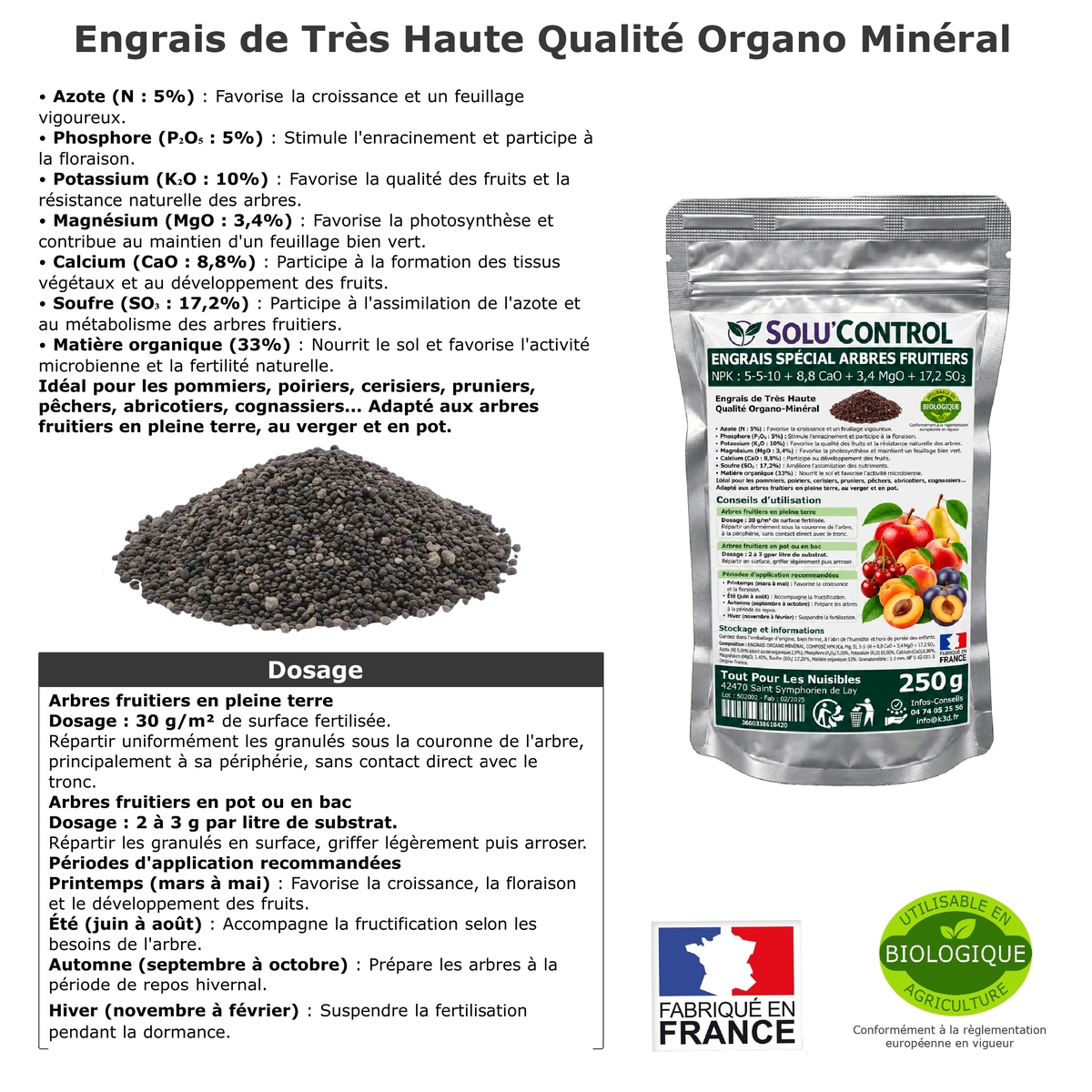 Engrais Arbres Fruitiers SOLU'CONTROL - NPK
