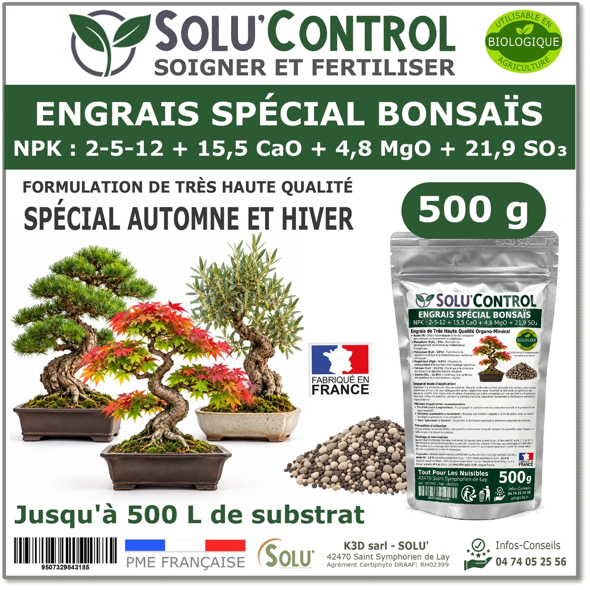 Engrais Bonsaïs SOLU'CONTROL - 500g