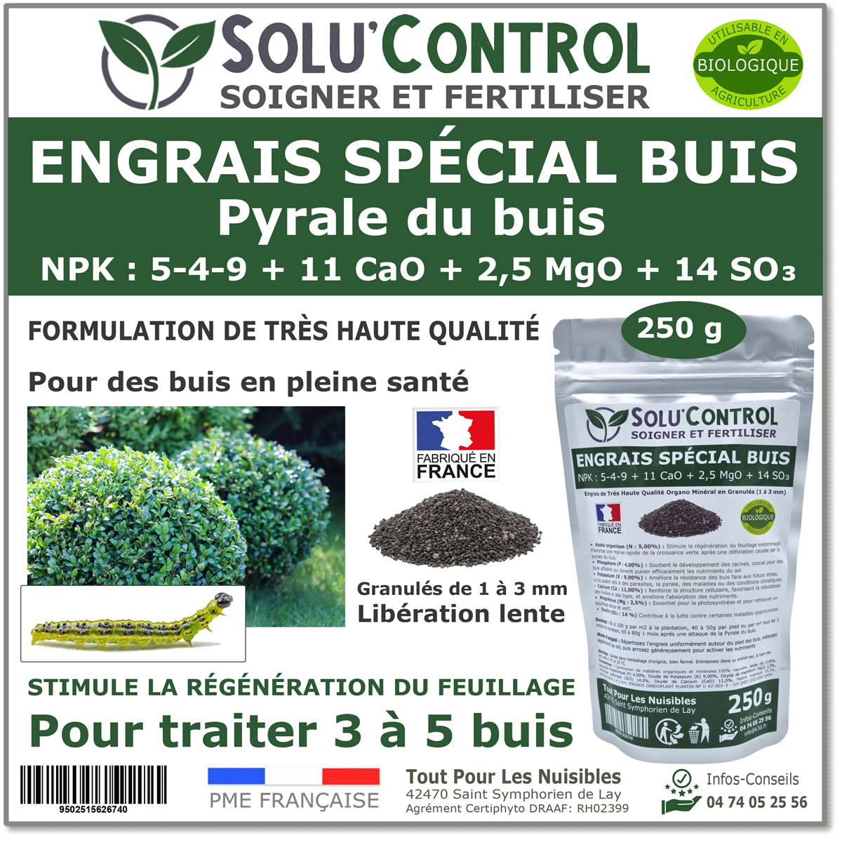 Engrais Buis SOLU'CONTROL - 250g
