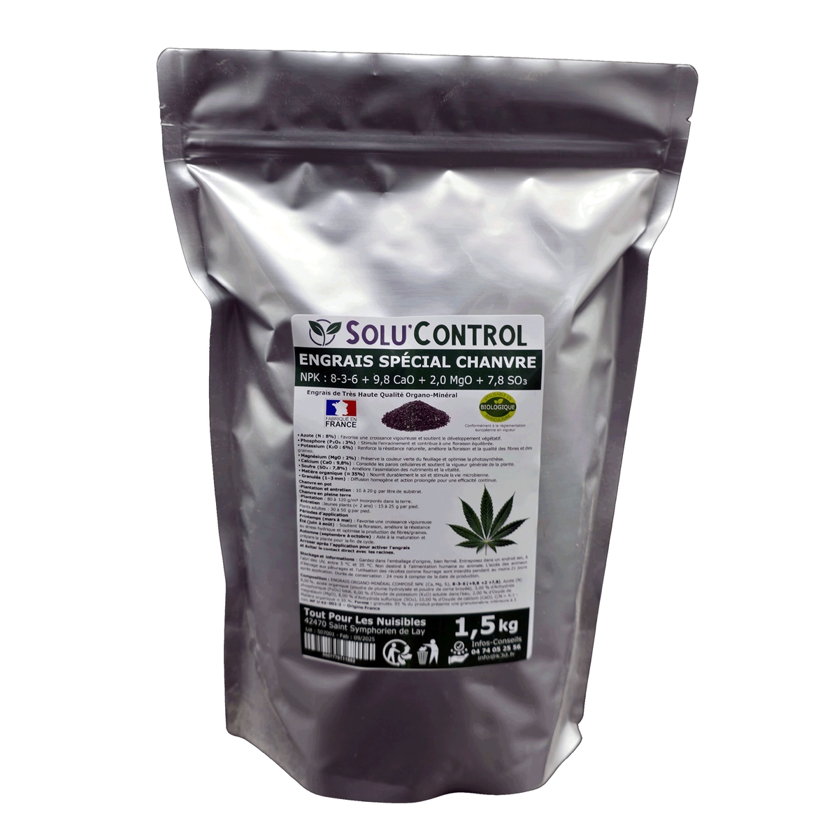 Engrais Chanvre SOLU'CONTROL - Sachet 1,5kg