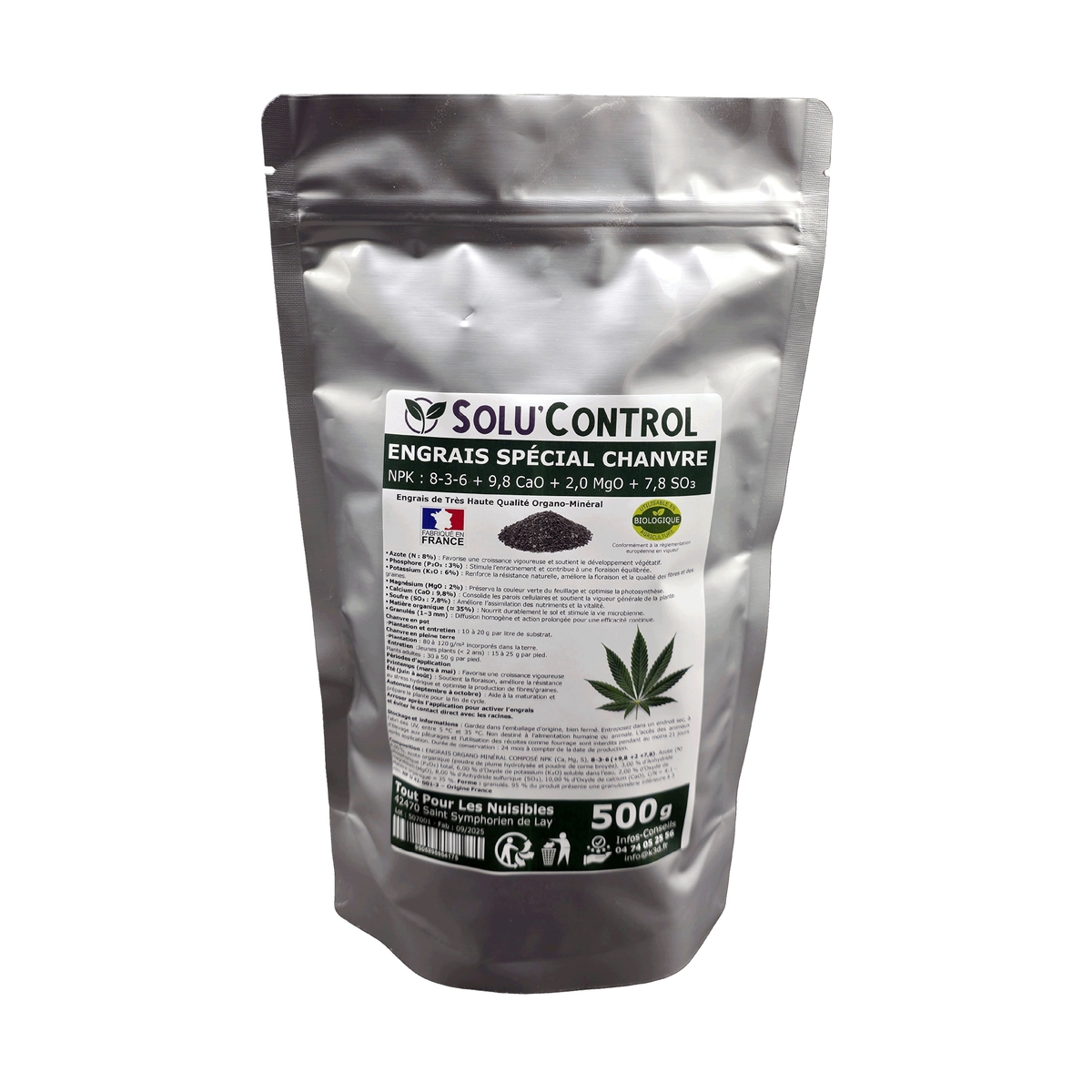 Engrais Chanvre SOLU'CONTROL - Sachet 250g