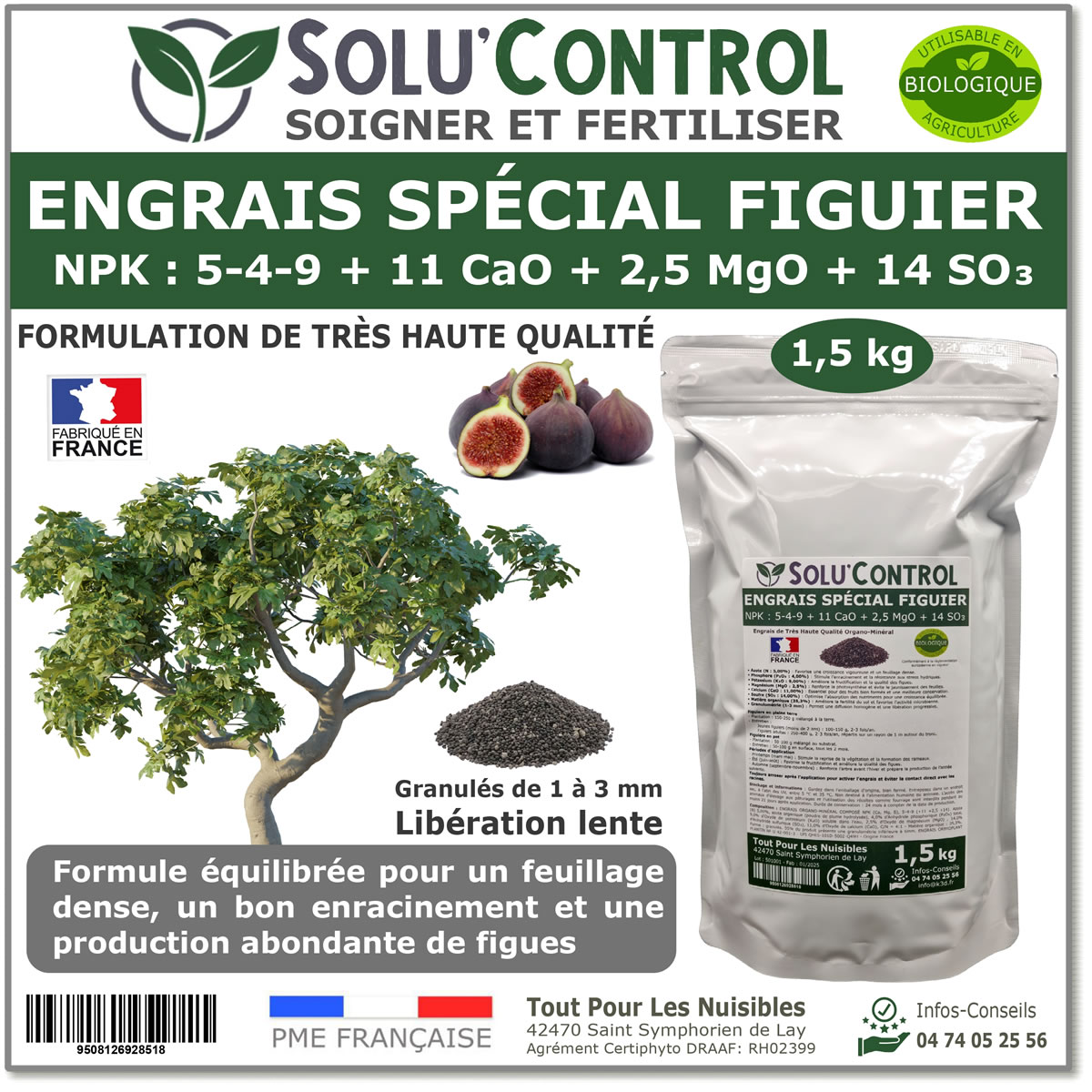 Engrais Figuier  SOLU'CONTROL - 1.5kg