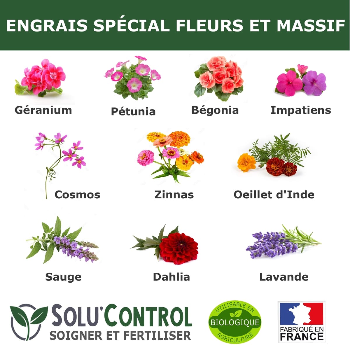 Engrais fleurs et massifs SOLU'CONTROL cibles