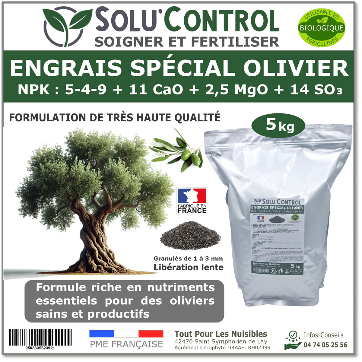 Engrais Olivier SOLU'CONTROL - 5kg