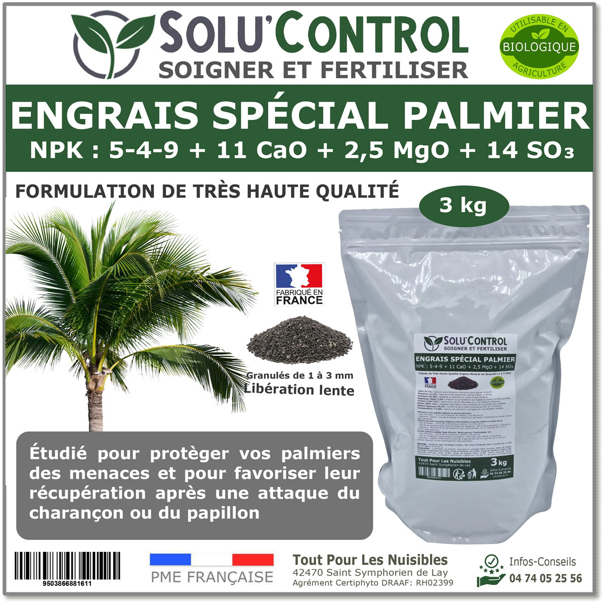 Engrais Palmier SOLU'CONTROL - 3kg