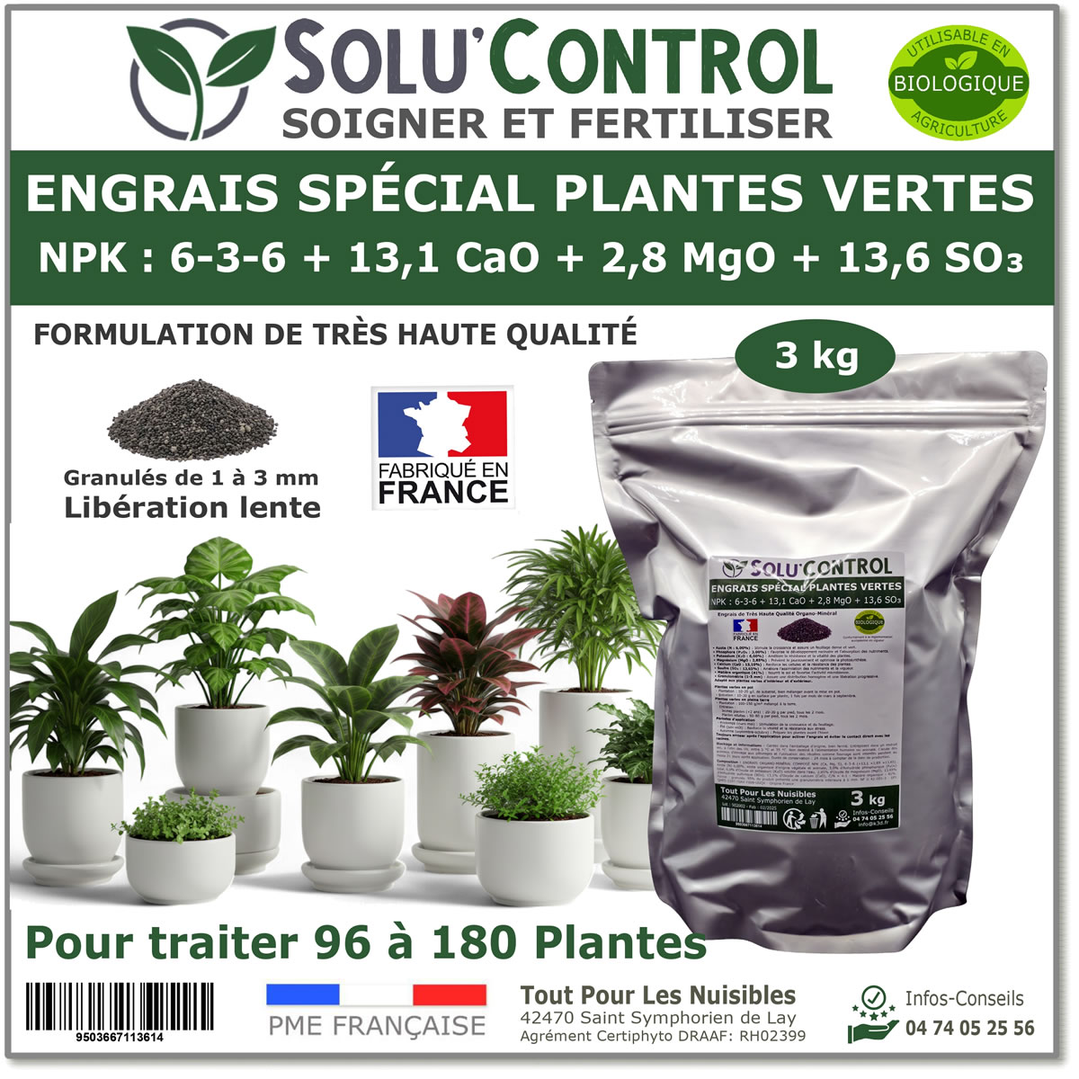 Engrais plantes vertes SOLU'CONTROL - 3kg