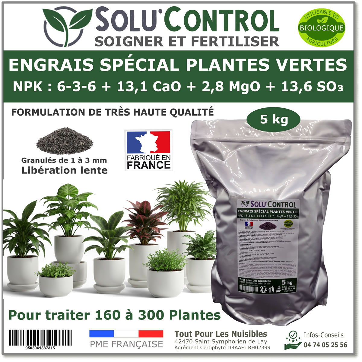 Engrais plantes vertes SOLU'CONTROL - 5kg