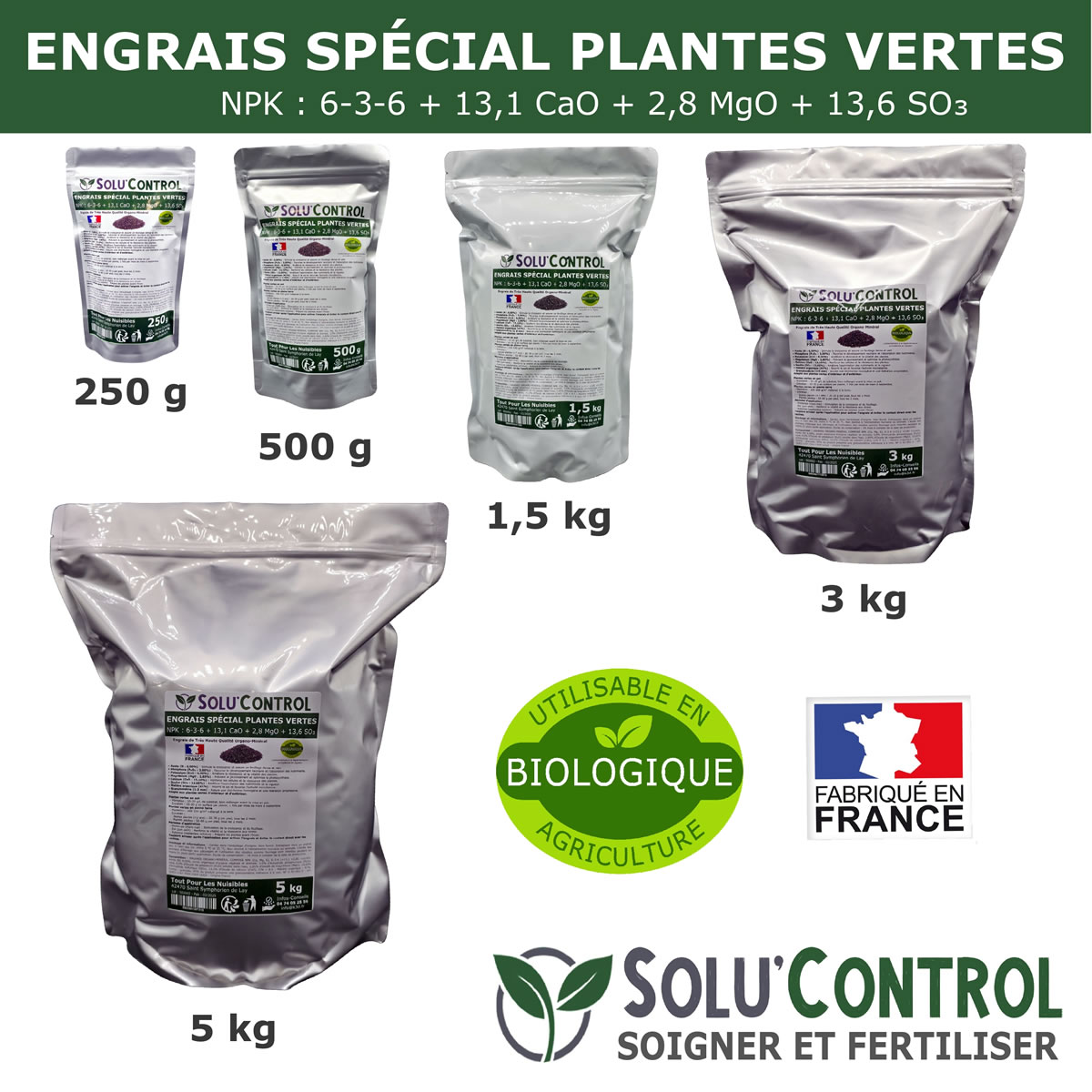 Gamme engrais plante verte SOLU'CONTROL