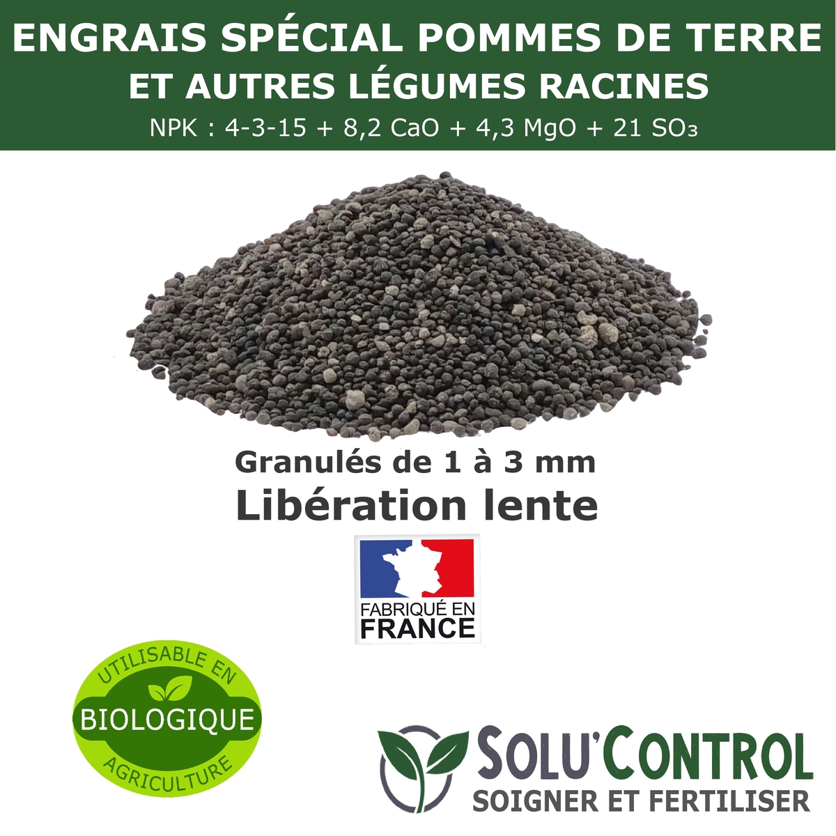 Engrais granulés pomme de terre, Solu'control