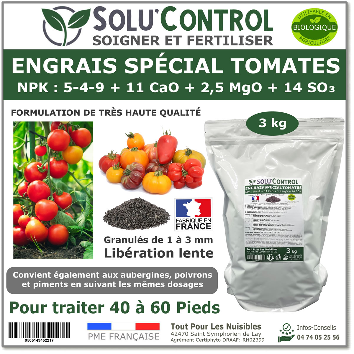 Engrais Tomates SOLU'CONTROL - 3kg