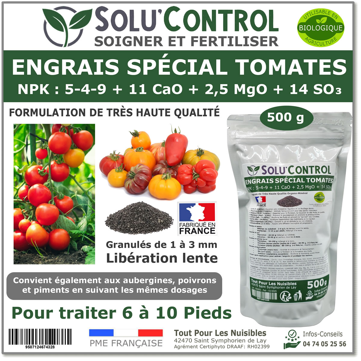 Engrais Tomates SOLU'CONTROL - 500g