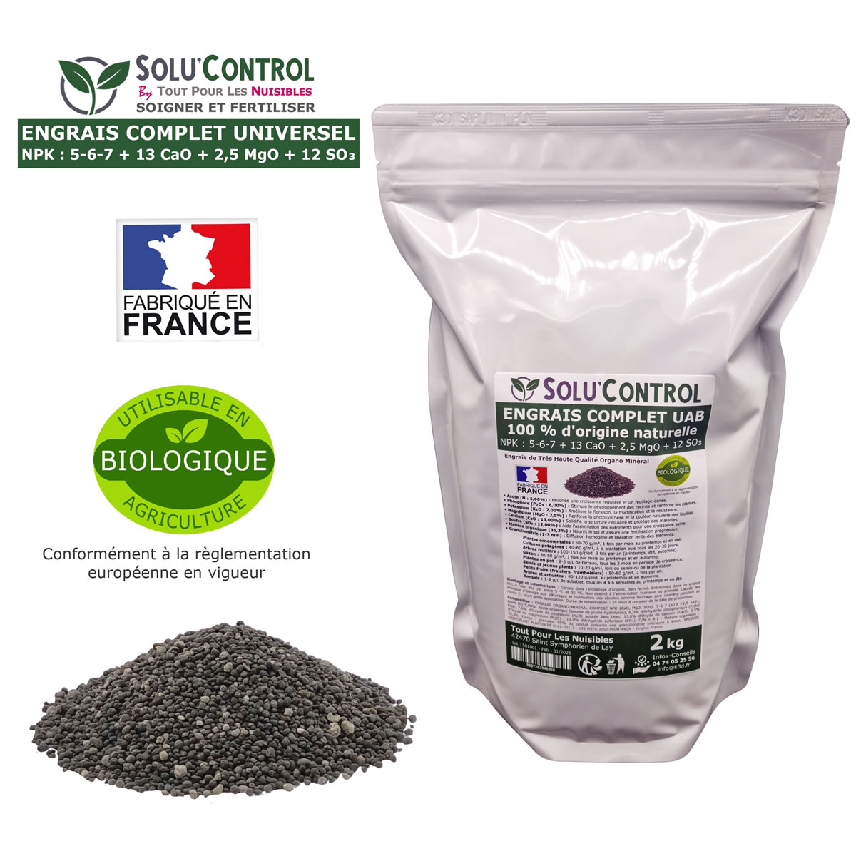 Sachet Engrais Complet Universel SOLU'CONTROL - 2kg