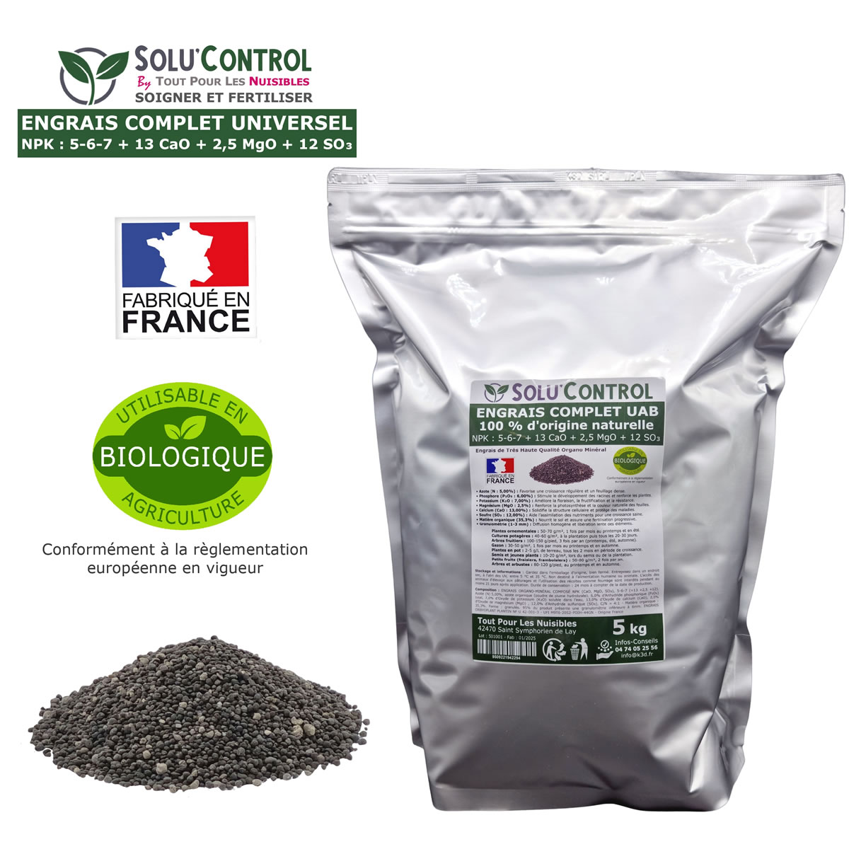 Sachet Engrais Complet Universel SOLU'CONTROL - 5kg