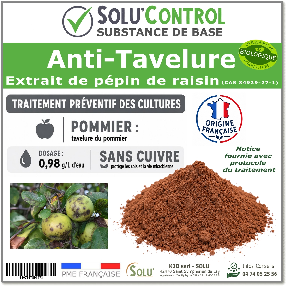 Extrait pépin de raisin Anti-Tavelure - SOLU'CONTROL