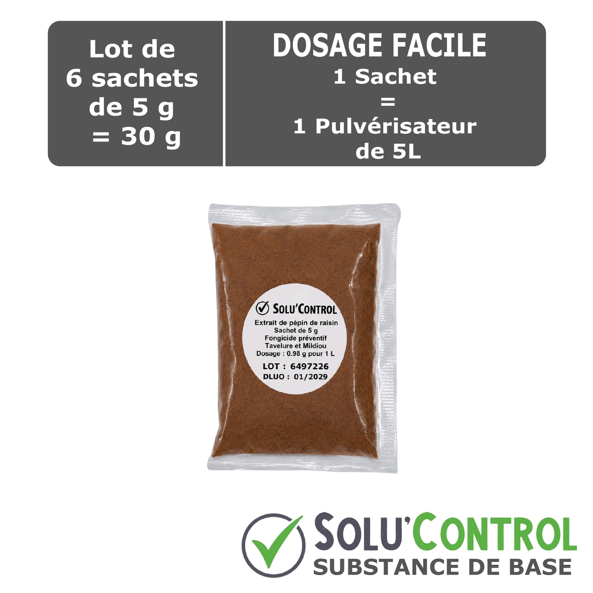 Extrait pépin de raisin Anti-Tavelure - Sachet de 5g - SOLU'CONTROL