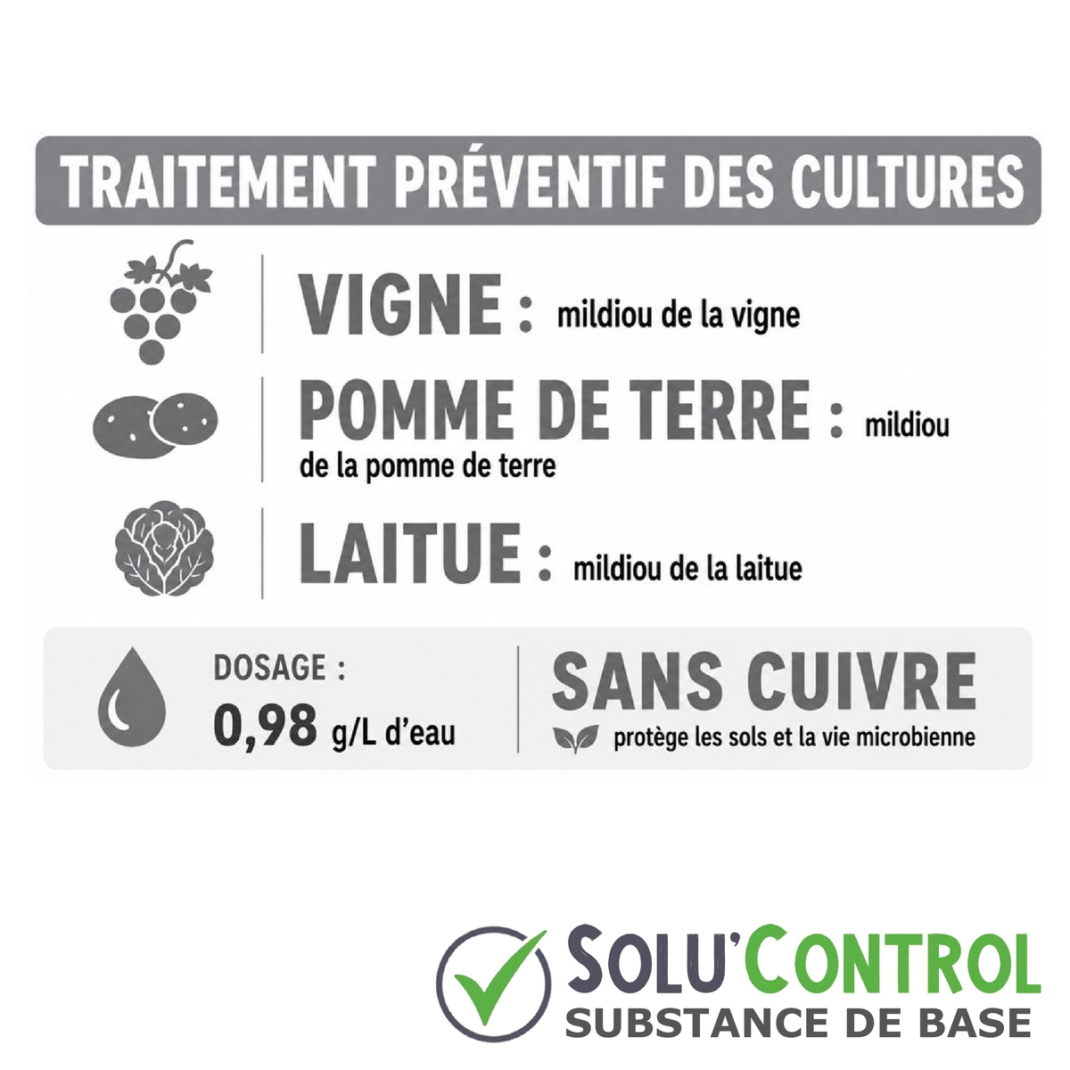 Extrait pépin de raisin Anti-Mildiou - SOLU'CONTROL - Usage
