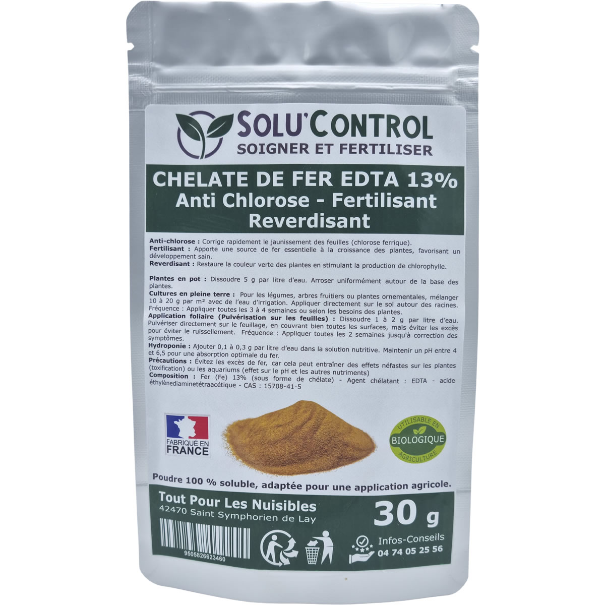 Sachet Fer EDTA 13% SOLU'CONTROL - 30g