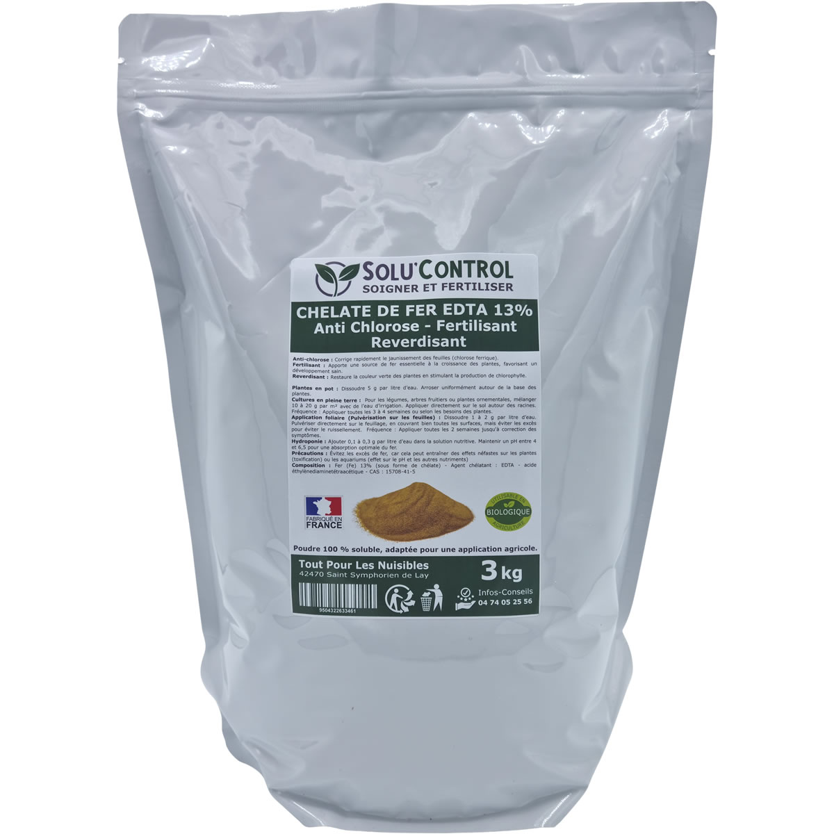 Sachet Fer EDTA 13% SOLU'CONTROL - 3kg