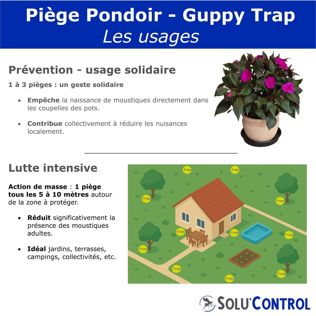 Usages Guppy Trap - Prévention et lutte