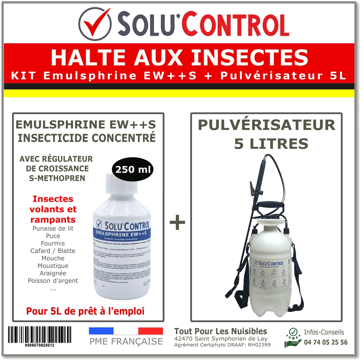 Halte aux insecte + pulvérisateur 5L