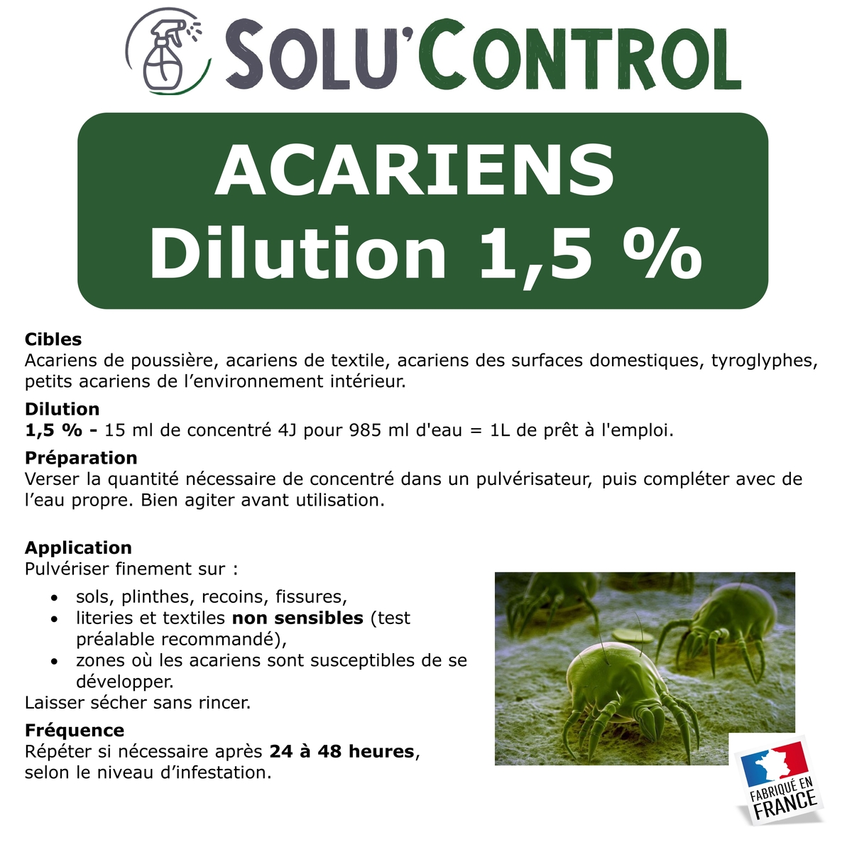 Insecticide 4J concentré Acarien
