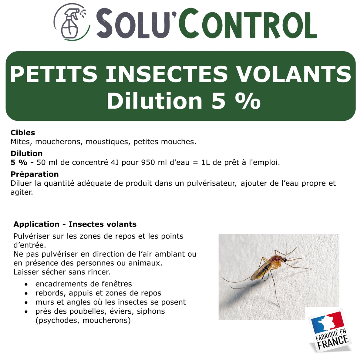 Insecticide 4J concentré Insectes volants