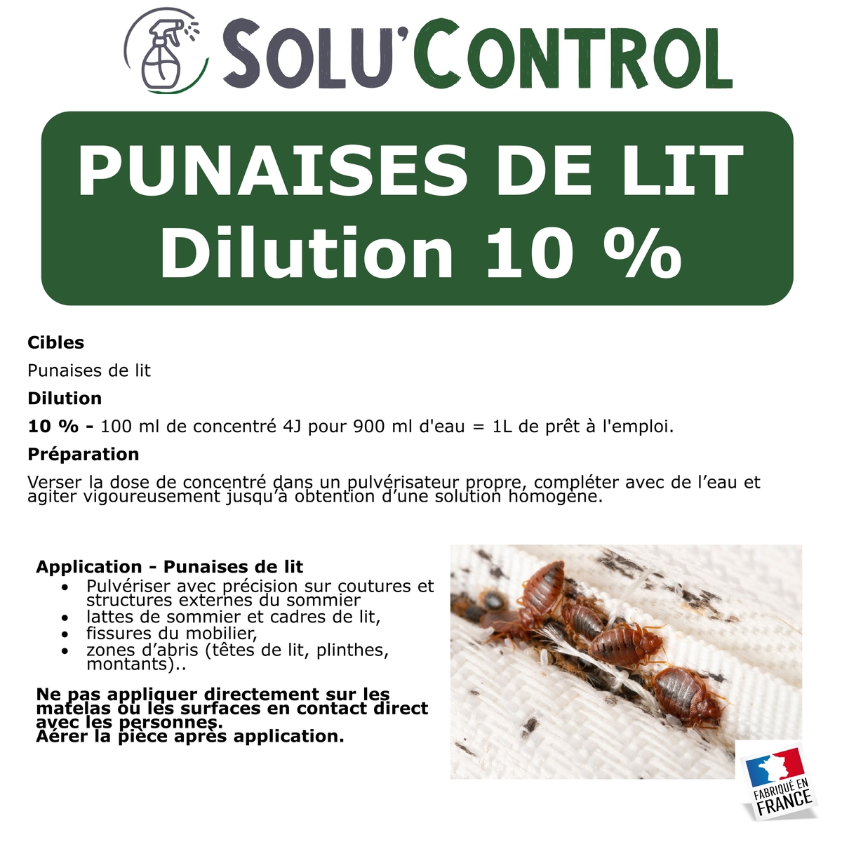 Insecticide 4J concentré Punaises de lit