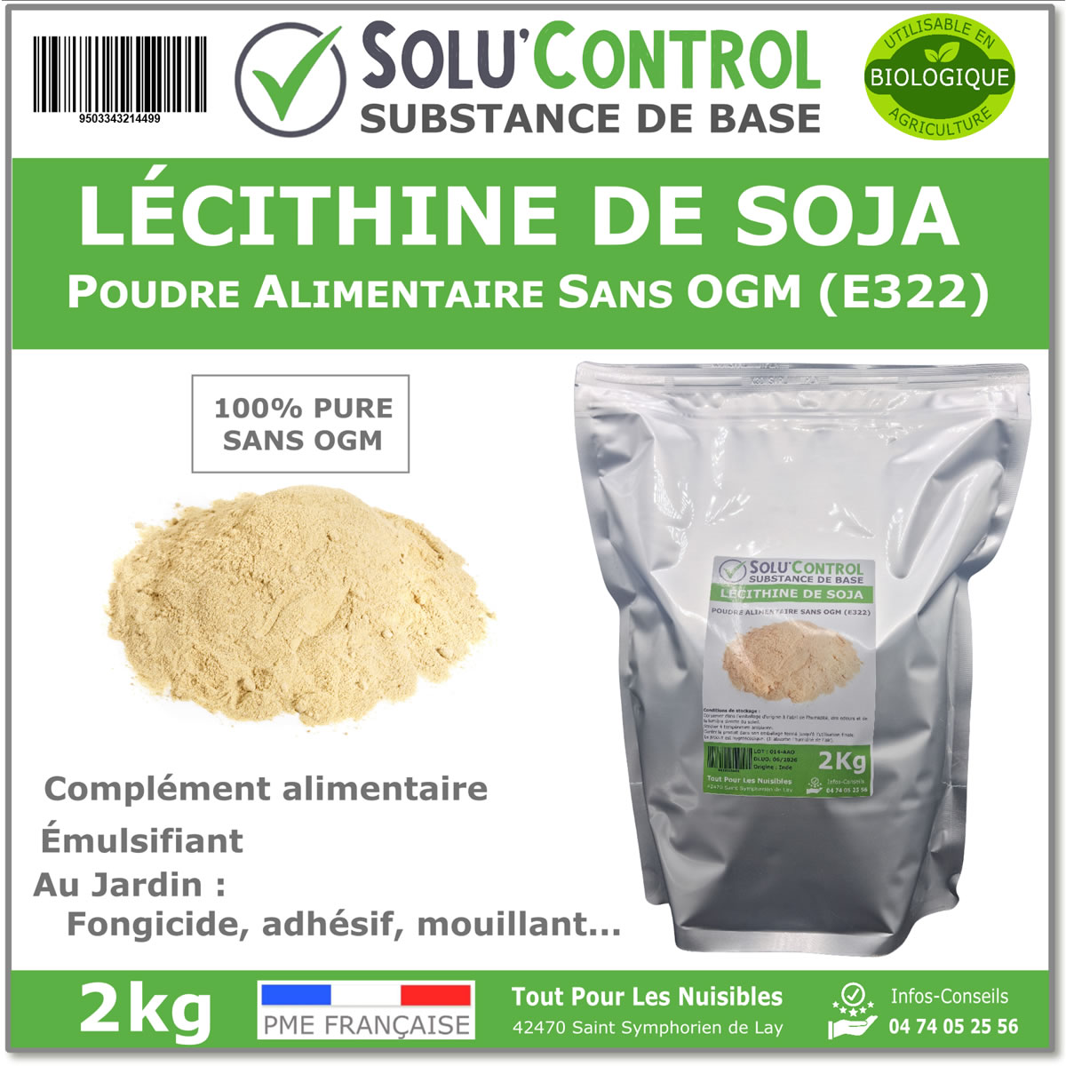 SOLU'CONTROL - Lécithine de soja - 2kg