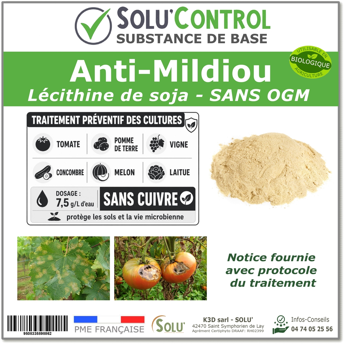 Lécithine de soja Anti-Mildiou - SOLU'CONTROL