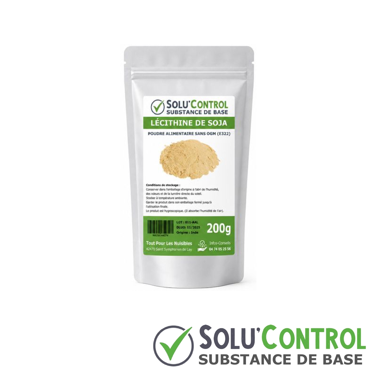 Lécithine de soja Anti-Mildiou - Sachet de 200g - SOLU'CONTROL