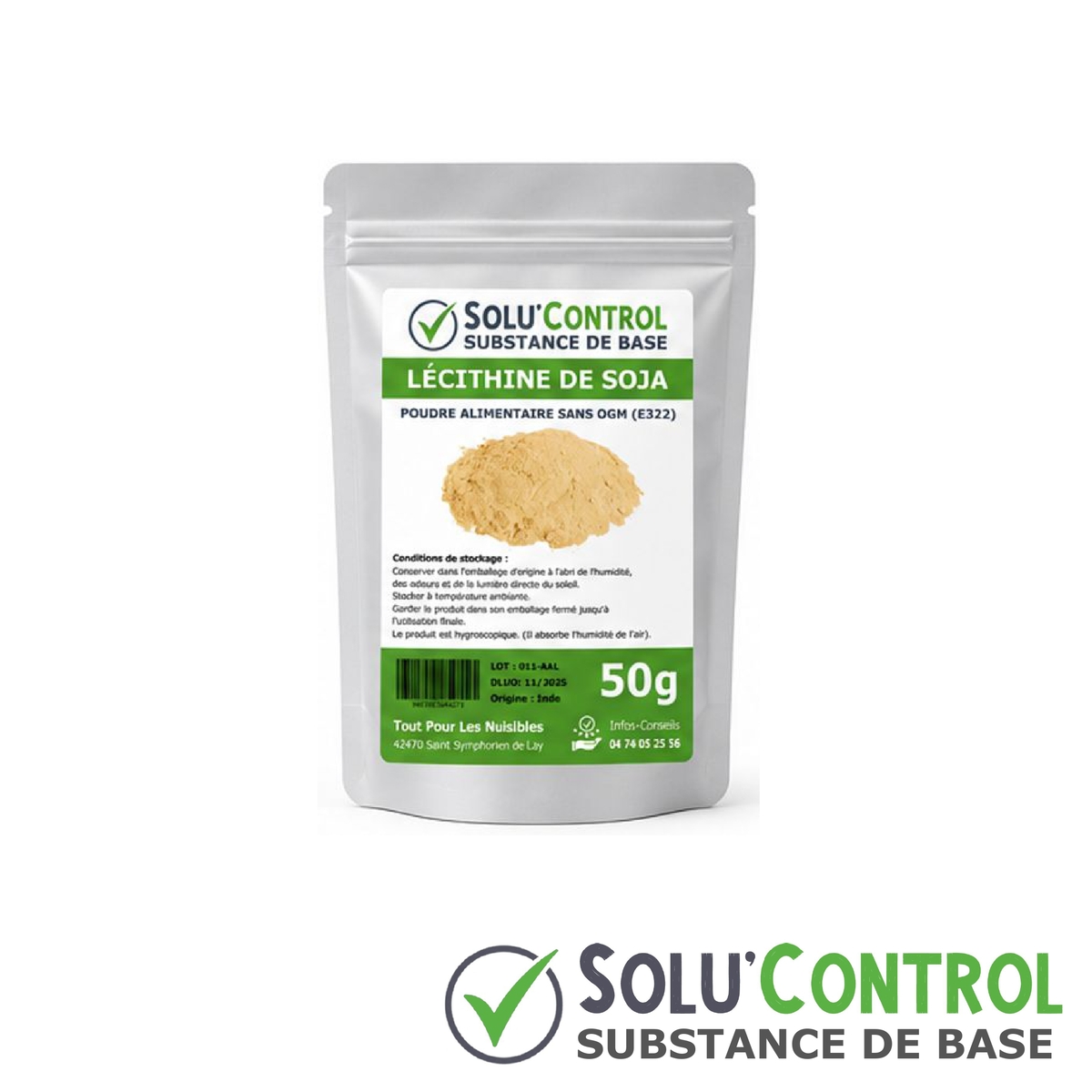 Lécithine de soja Anti-Mildiou - Sachet de 50g - SOLU'CONTROL