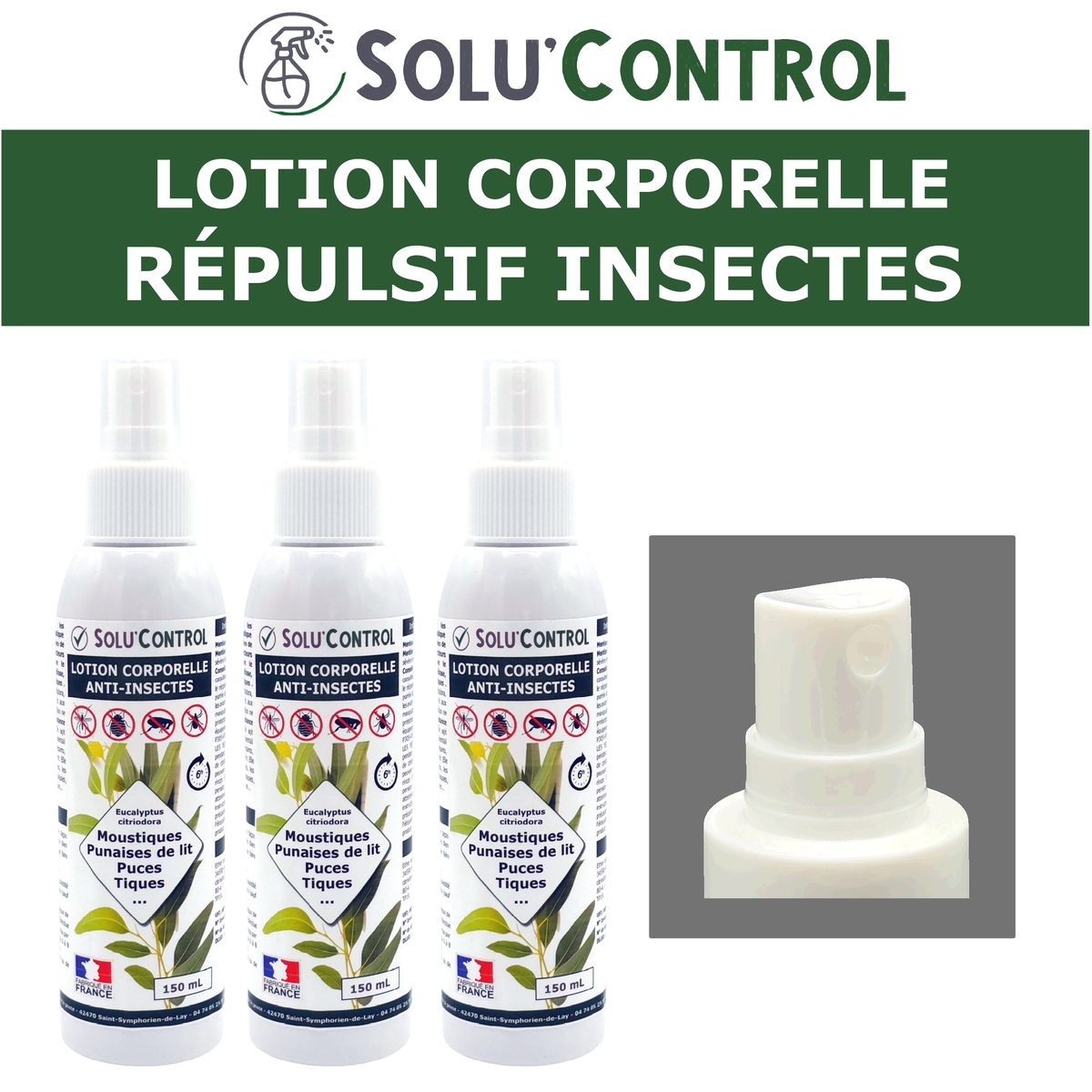 Lotion Corporelle Répulsif Insectes, Solu'Control 150ml